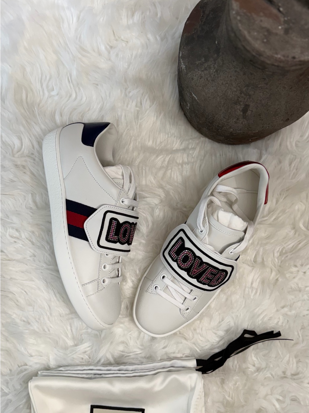 Gucci Calfskin Ayers New Ace Sneakers With Love Patch